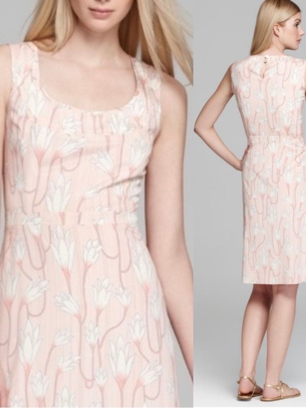 NWT Tory Burch Silk pink floral print dress size 12 lightweight